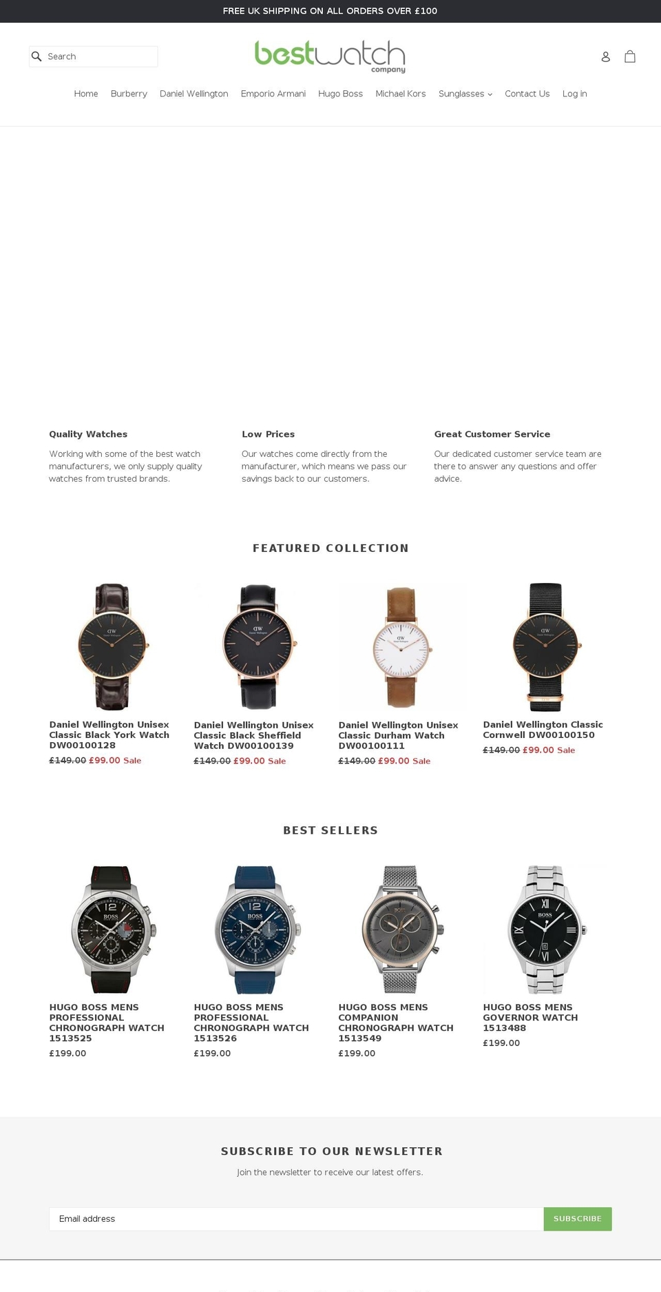 bestwatchcompany.com shopify website screenshot