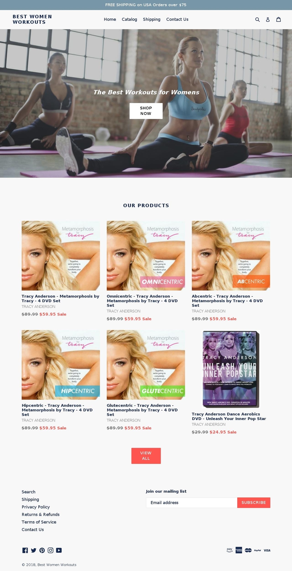 bestwomenworkouts.com shopify website screenshot