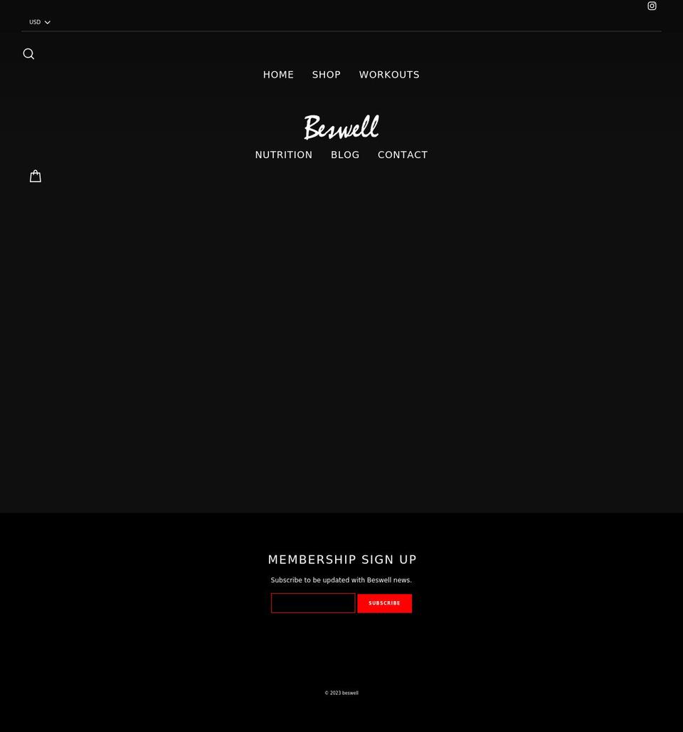beswellfit.net shopify website screenshot