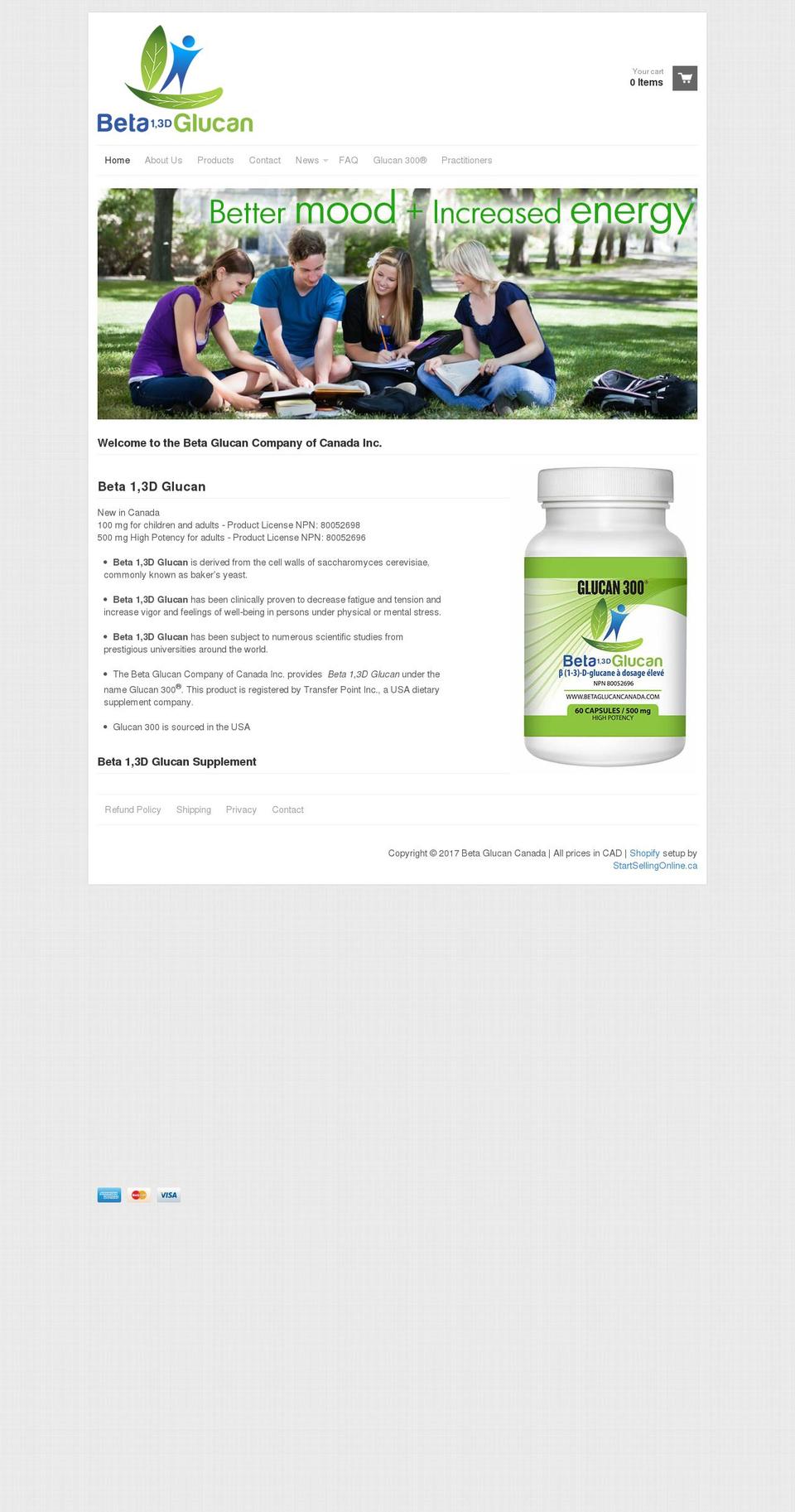 betaglucancanada.com shopify website screenshot