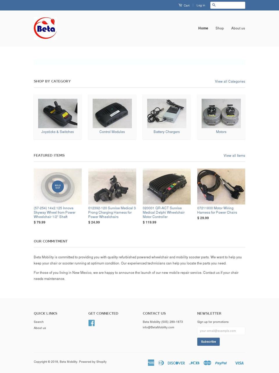 betamobility.com — Shopify storefront screenshot