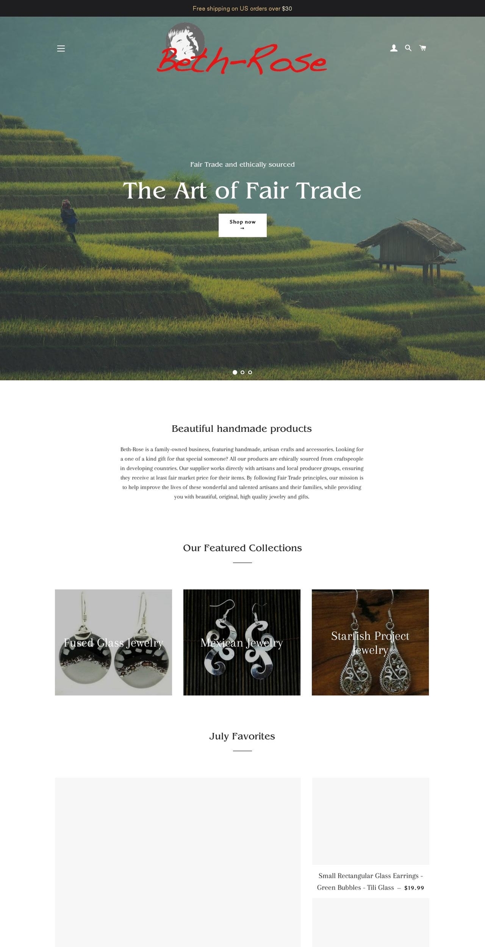 beth-rose.com — Shopify storefront screenshot