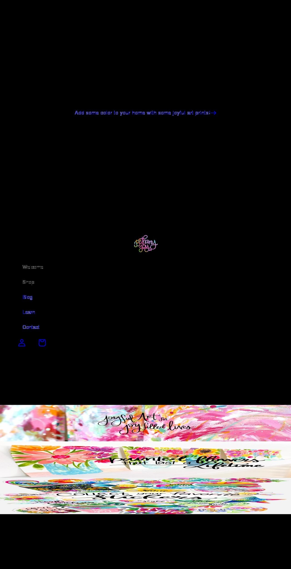bethanyjoyart.com shopify website screenshot