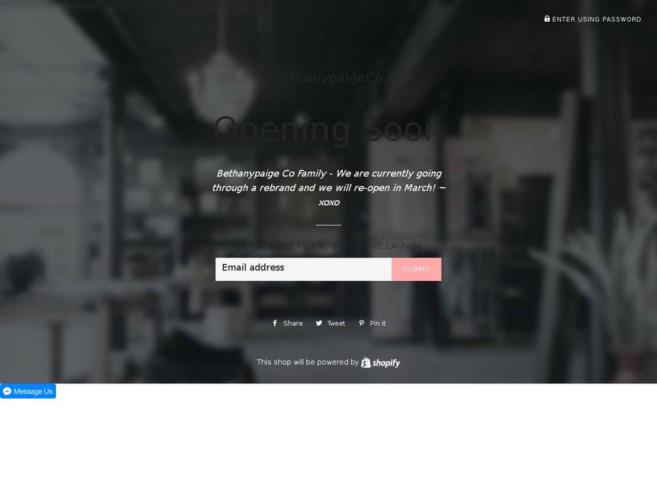 bethanypaigeco.com — Shopify storefront screenshot