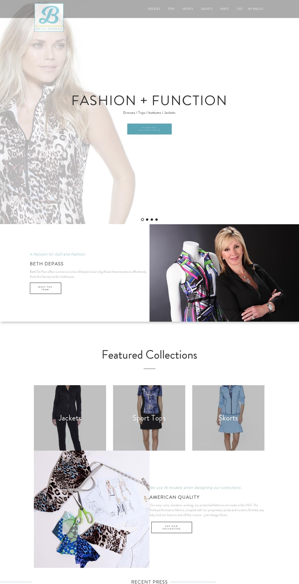 bethdepass.com shopify website screenshot