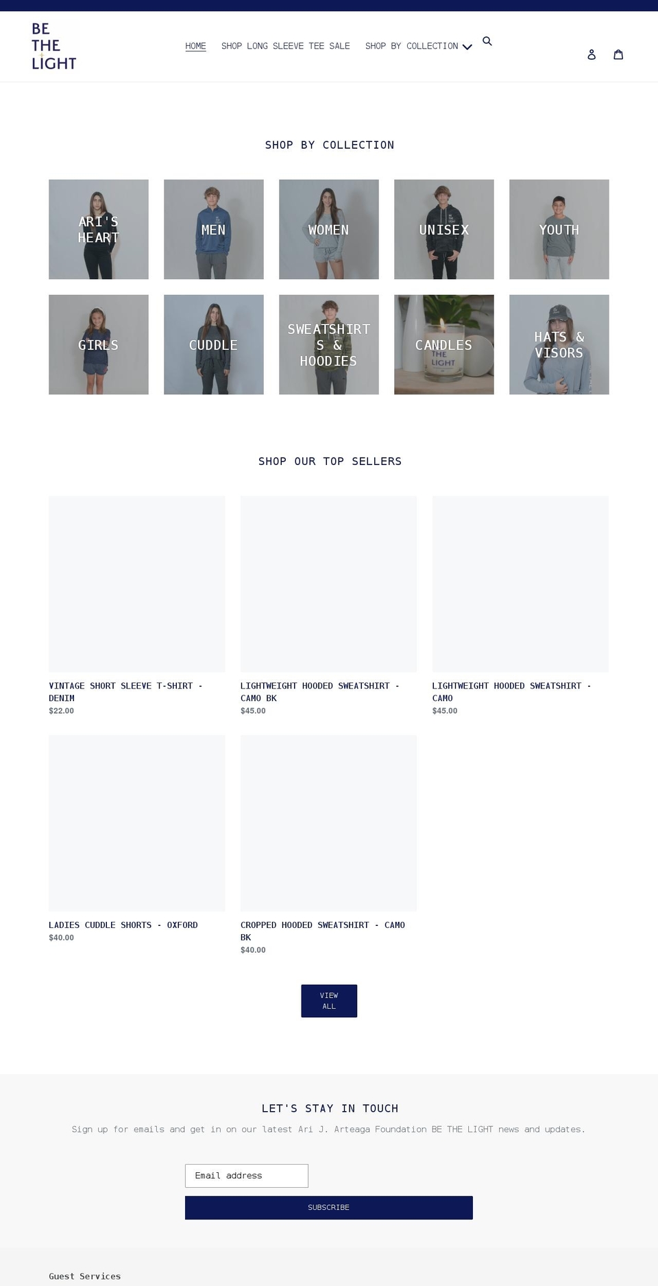 bethelightshop.com shopify website screenshot