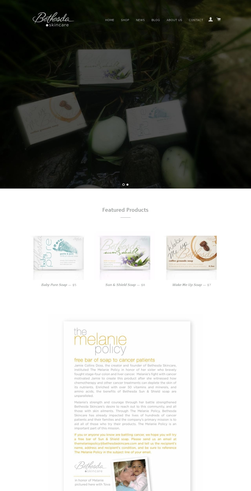 bethesdaskincare.com shopify website screenshot