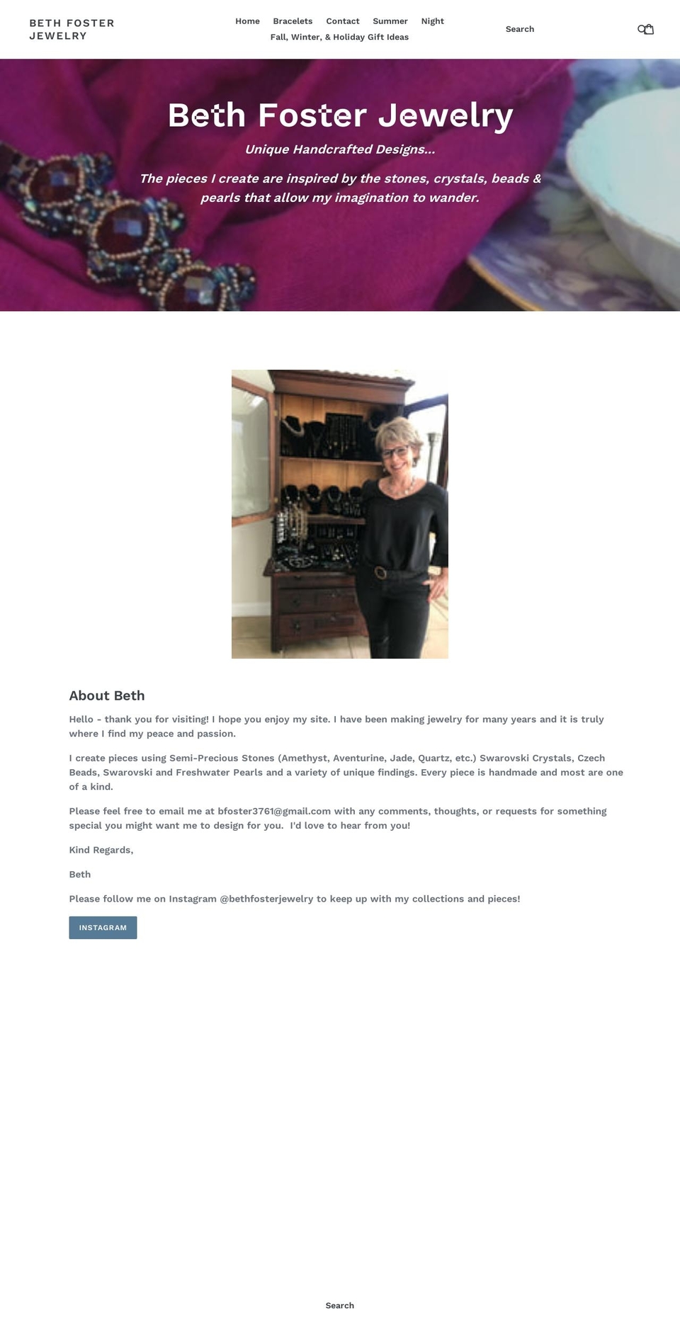 bethfosterjewelry.com — Shopify storefront screenshot