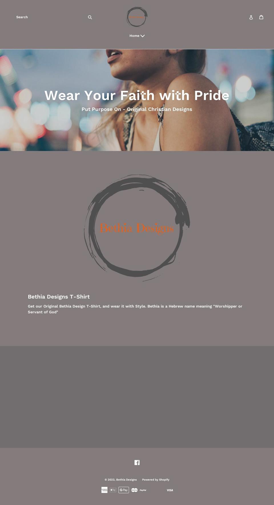 bethiadesigns.com — Shopify storefront screenshot