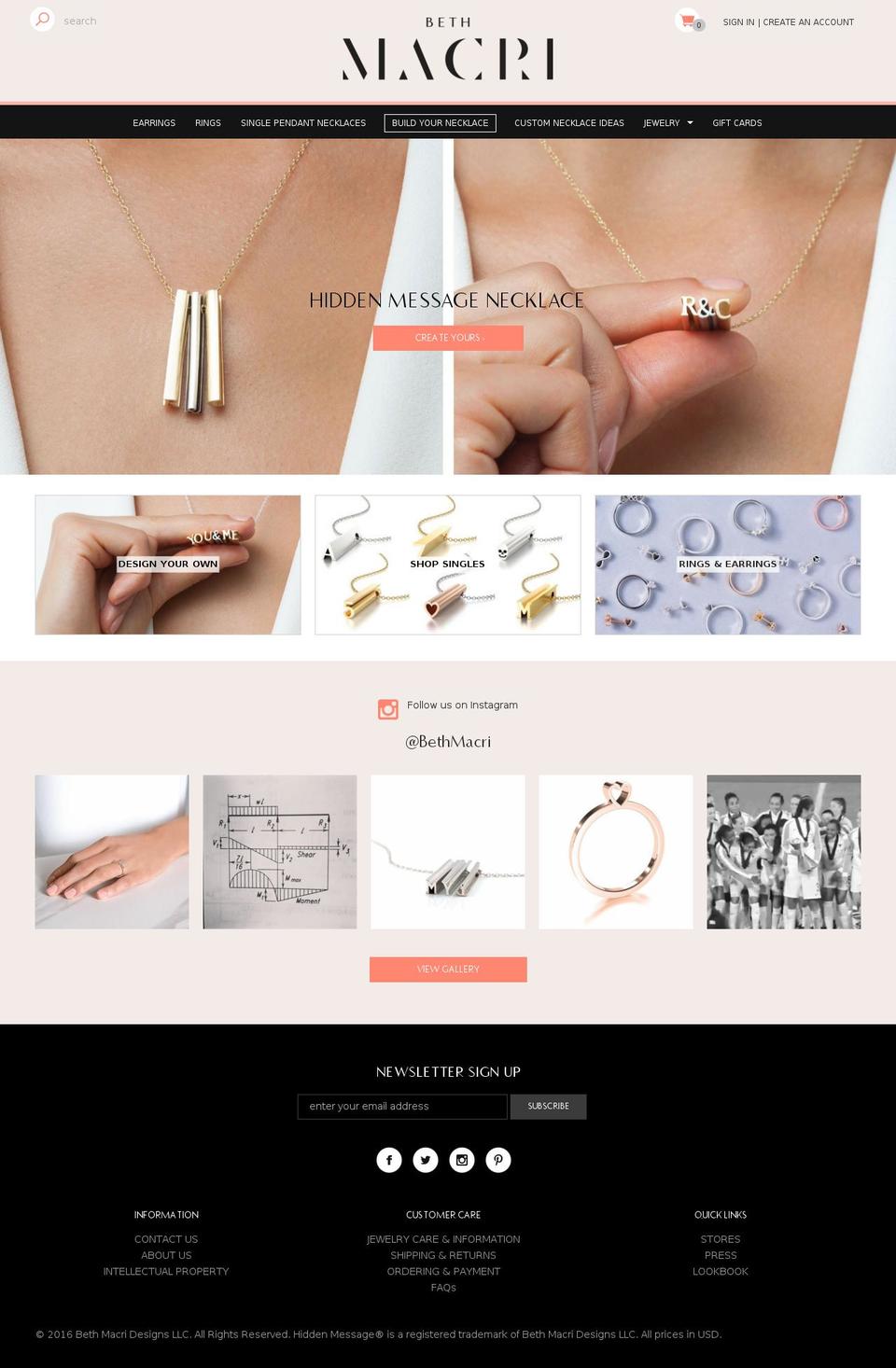 bethmacri.com shopify website screenshot