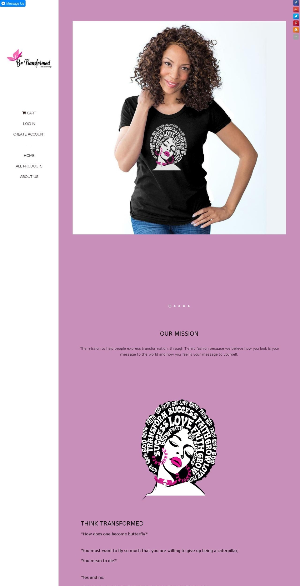 betransformedtnt.com — Shopify storefront screenshot