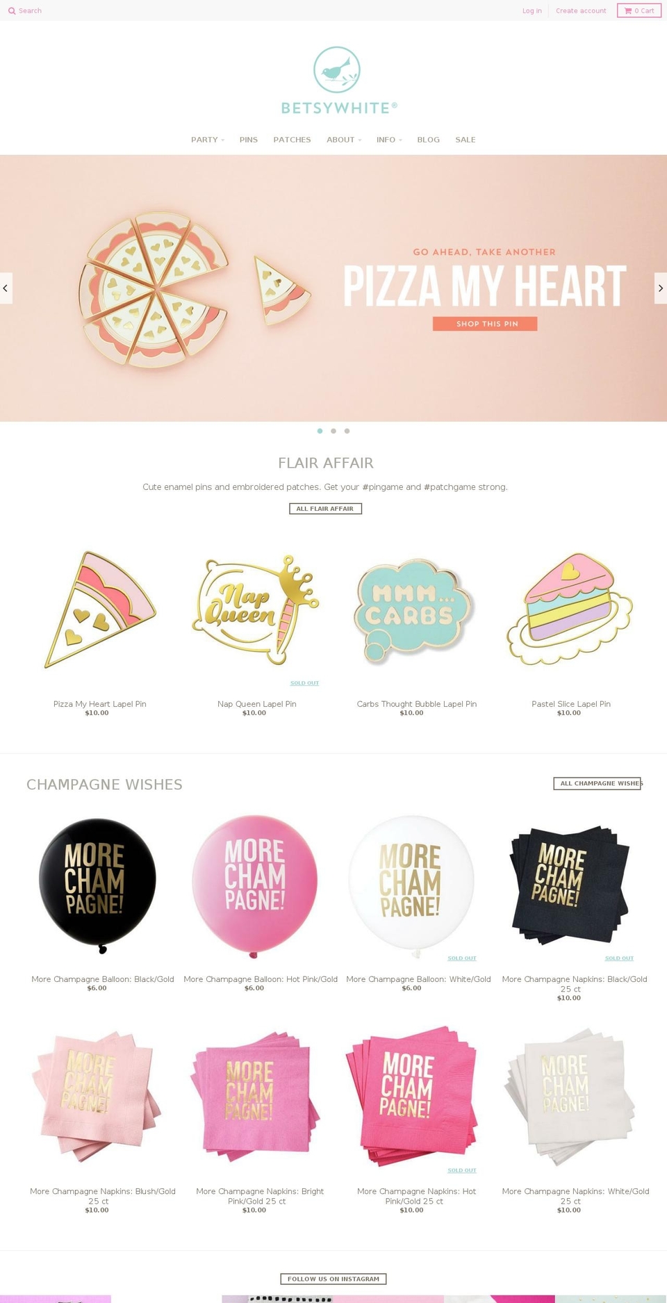 betsiewhite.com shopify website screenshot