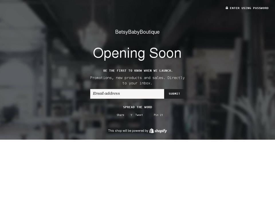 betsybabyboutique.com shopify website screenshot