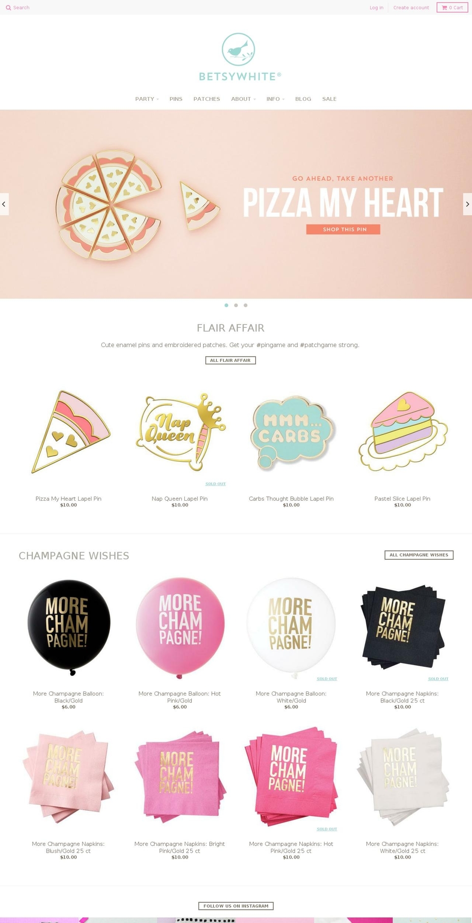 betsywhitestationery.com shopify website screenshot