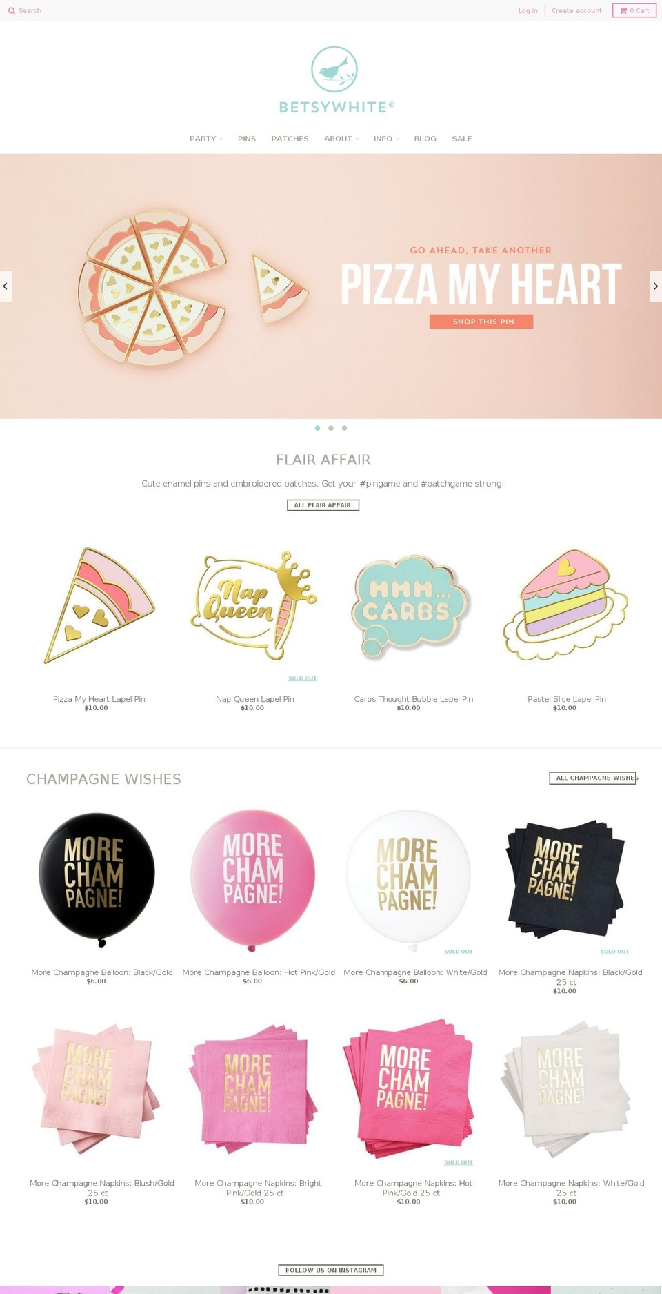 betsywhitestationeryboutique.com shopify website screenshot