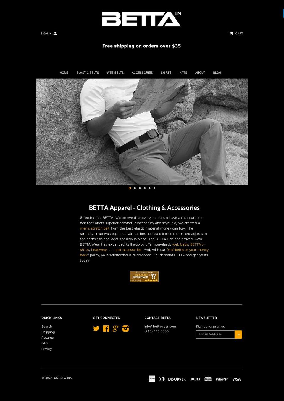 bettawear.com shopify website screenshot
