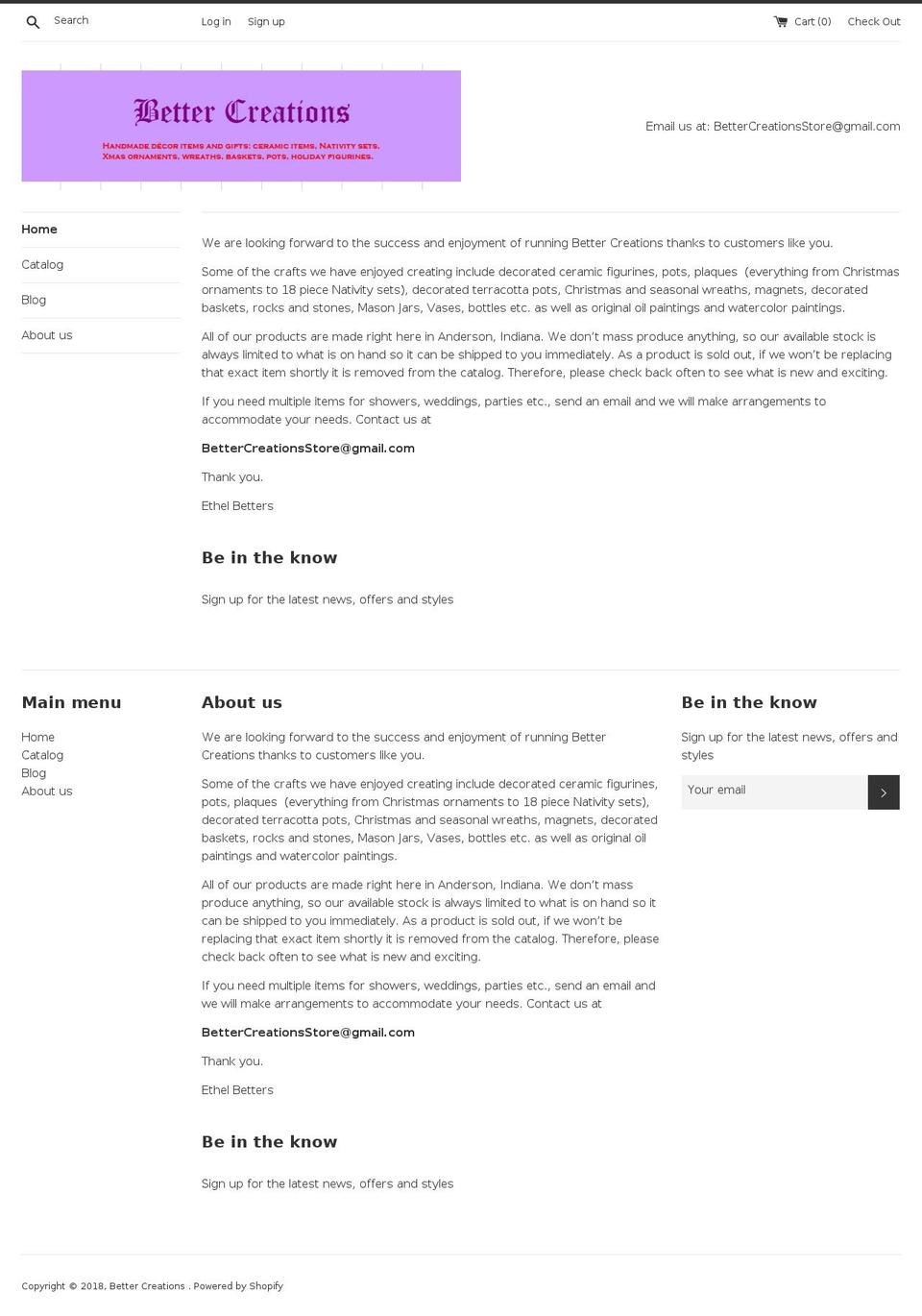 better-creations.com — Shopify storefront screenshot