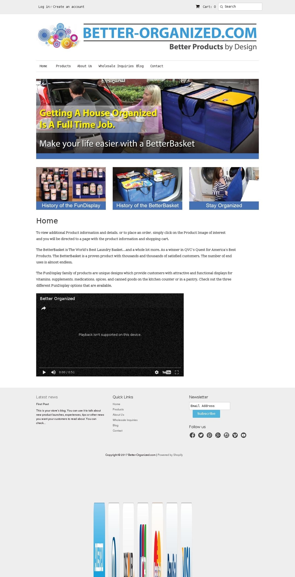 better-organized.com shopify website screenshot