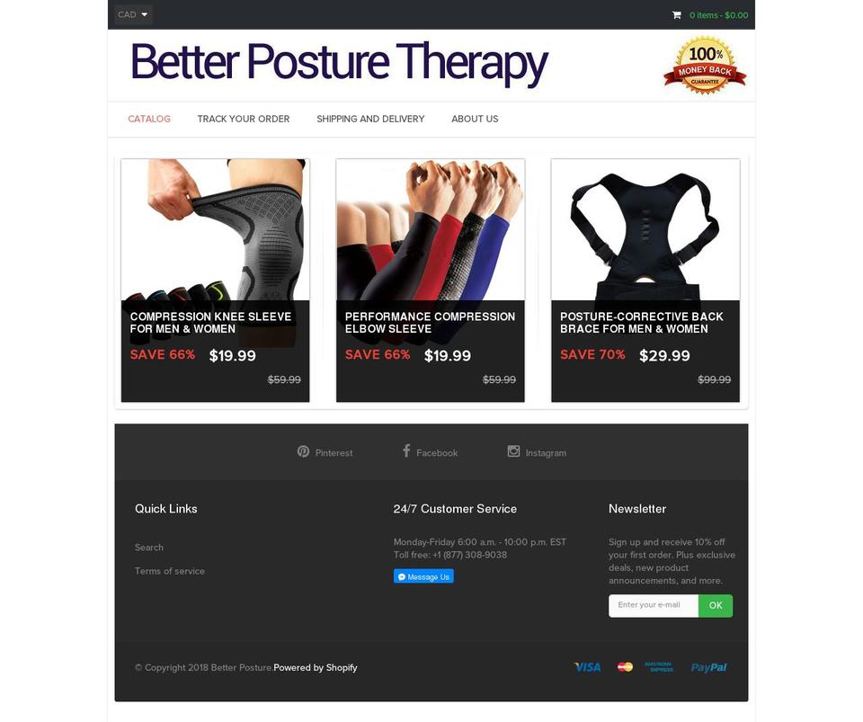 better-posture.com — Shopify storefront screenshot