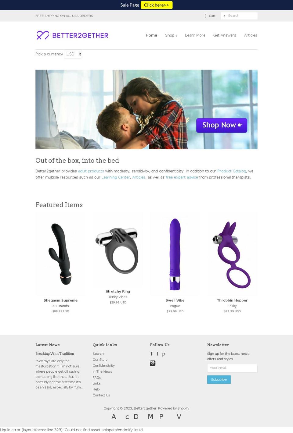 better2gether.myshopify.com shopify website screenshot