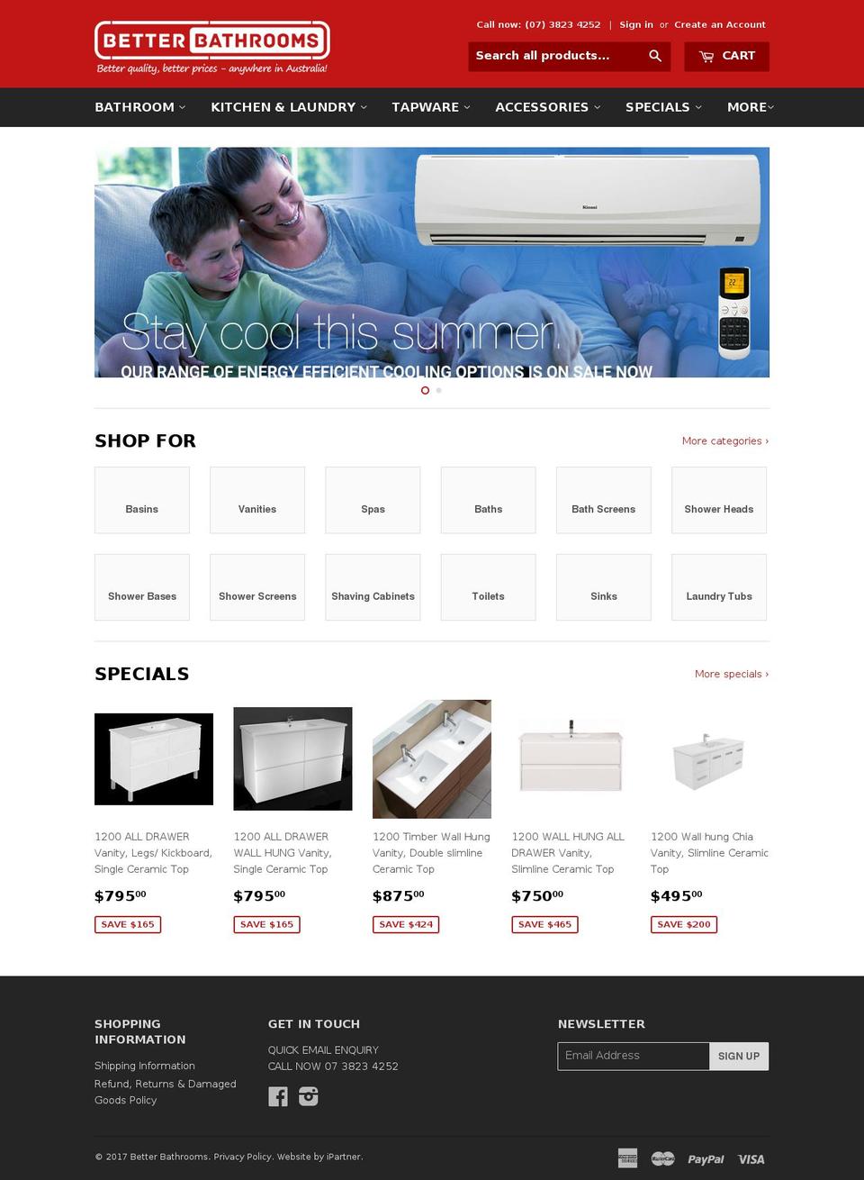 betterbathrooms.com.au shopify website screenshot