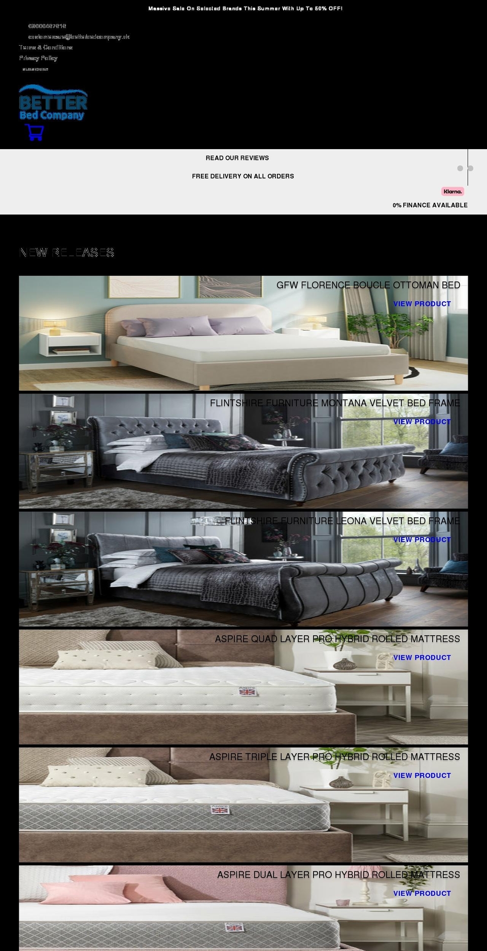 betterbedcompany.co.uk shopify website screenshot