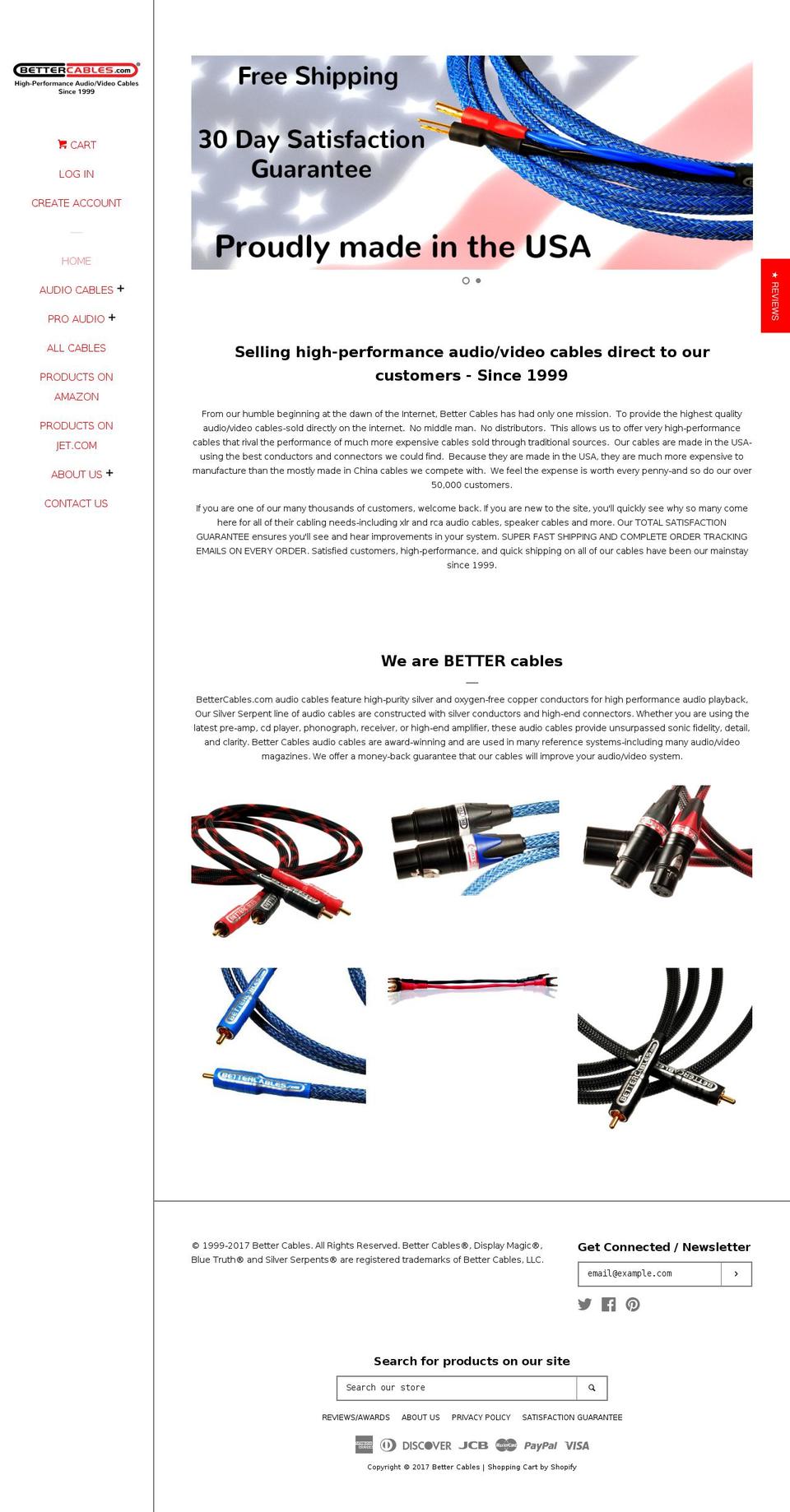 bettercables.co shopify website screenshot