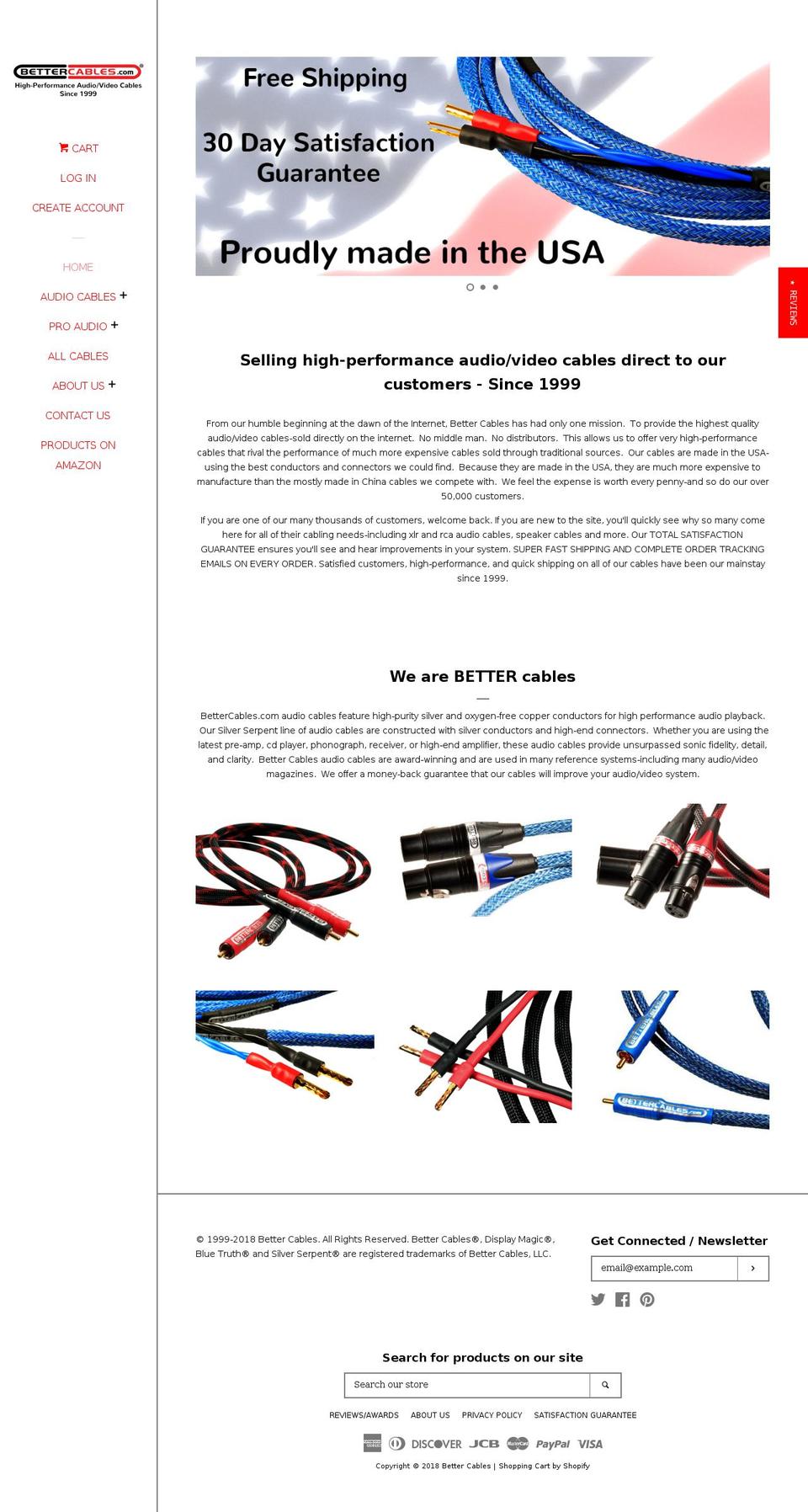 Current Theme - Pop Shopify theme site example bettercables.org