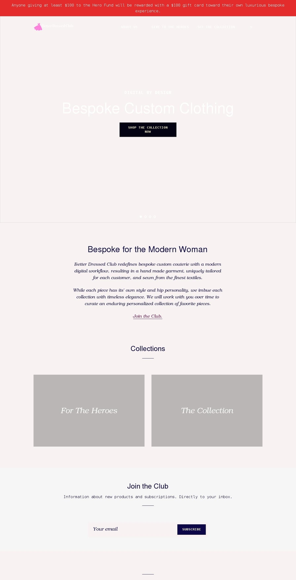 betterdressedclub.com shopify website screenshot