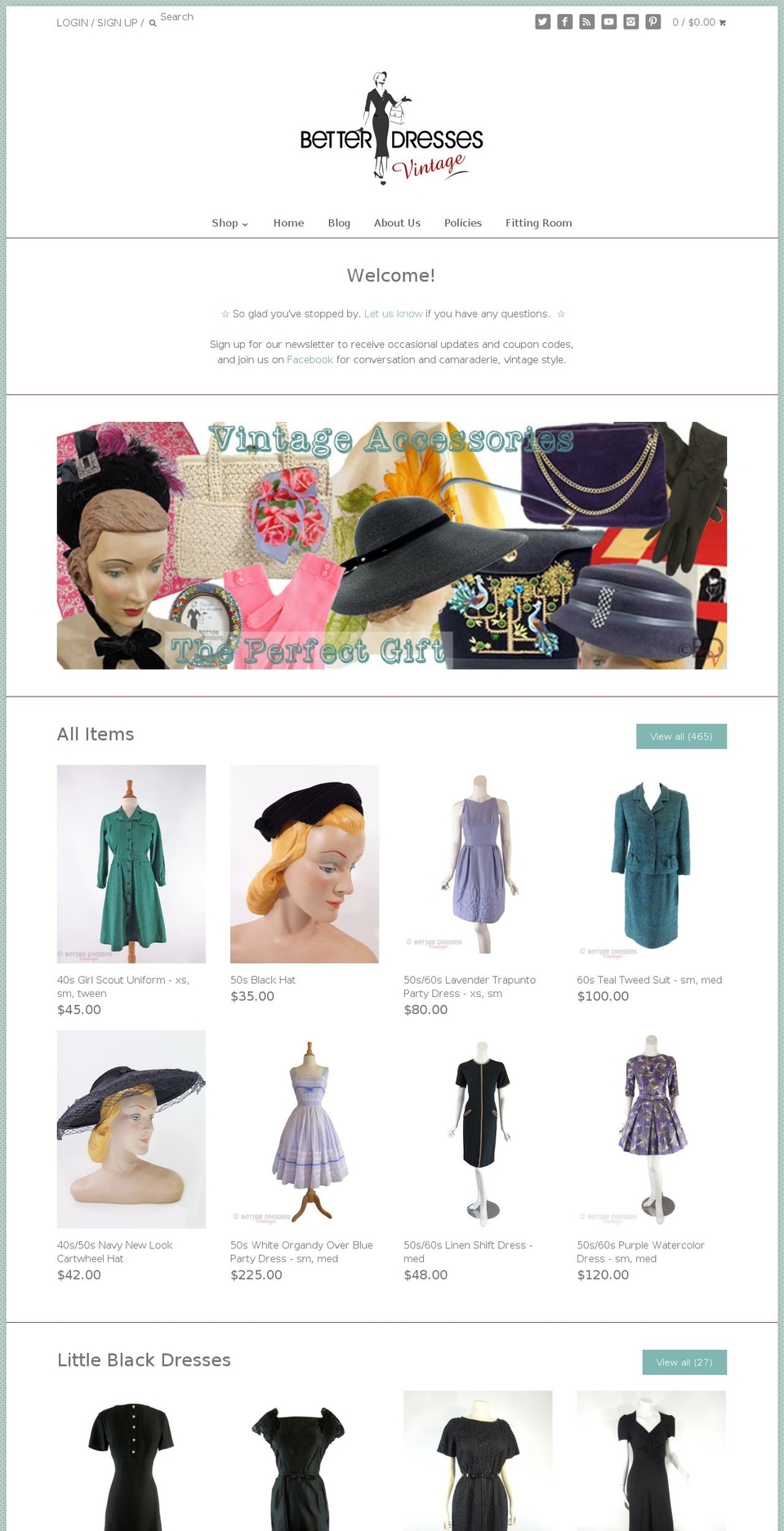 betterdressesvintage.com shopify website screenshot