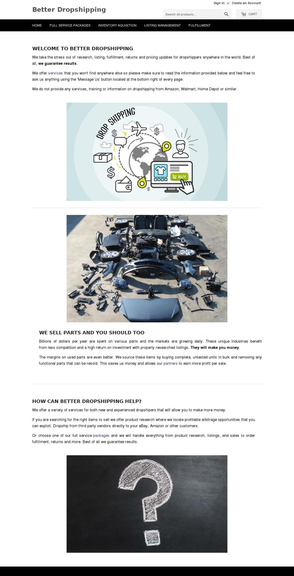 betterdropshipping.com shopify website screenshot