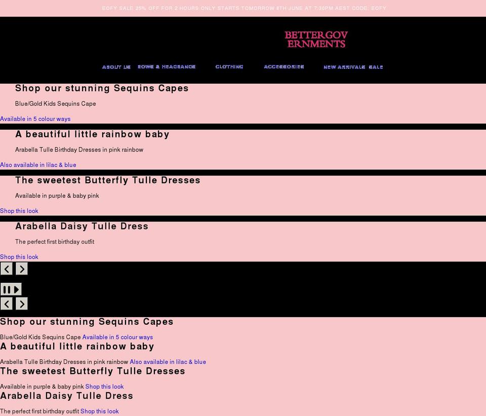 bettergovernments.com shopify website screenshot