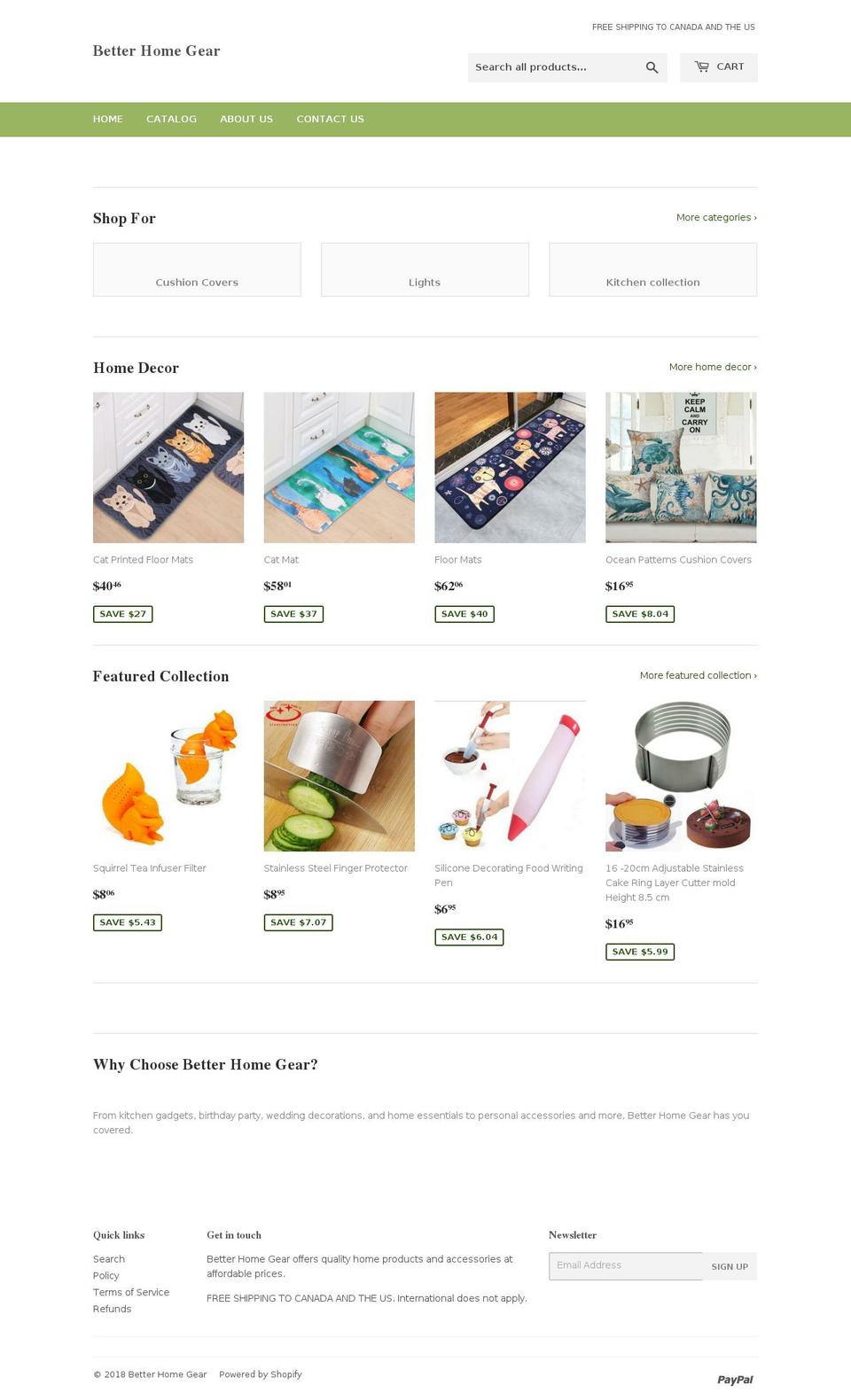 betterhomegear.com — Shopify storefront screenshot