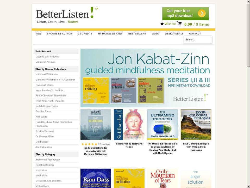 betterlisten.com shopify website screenshot