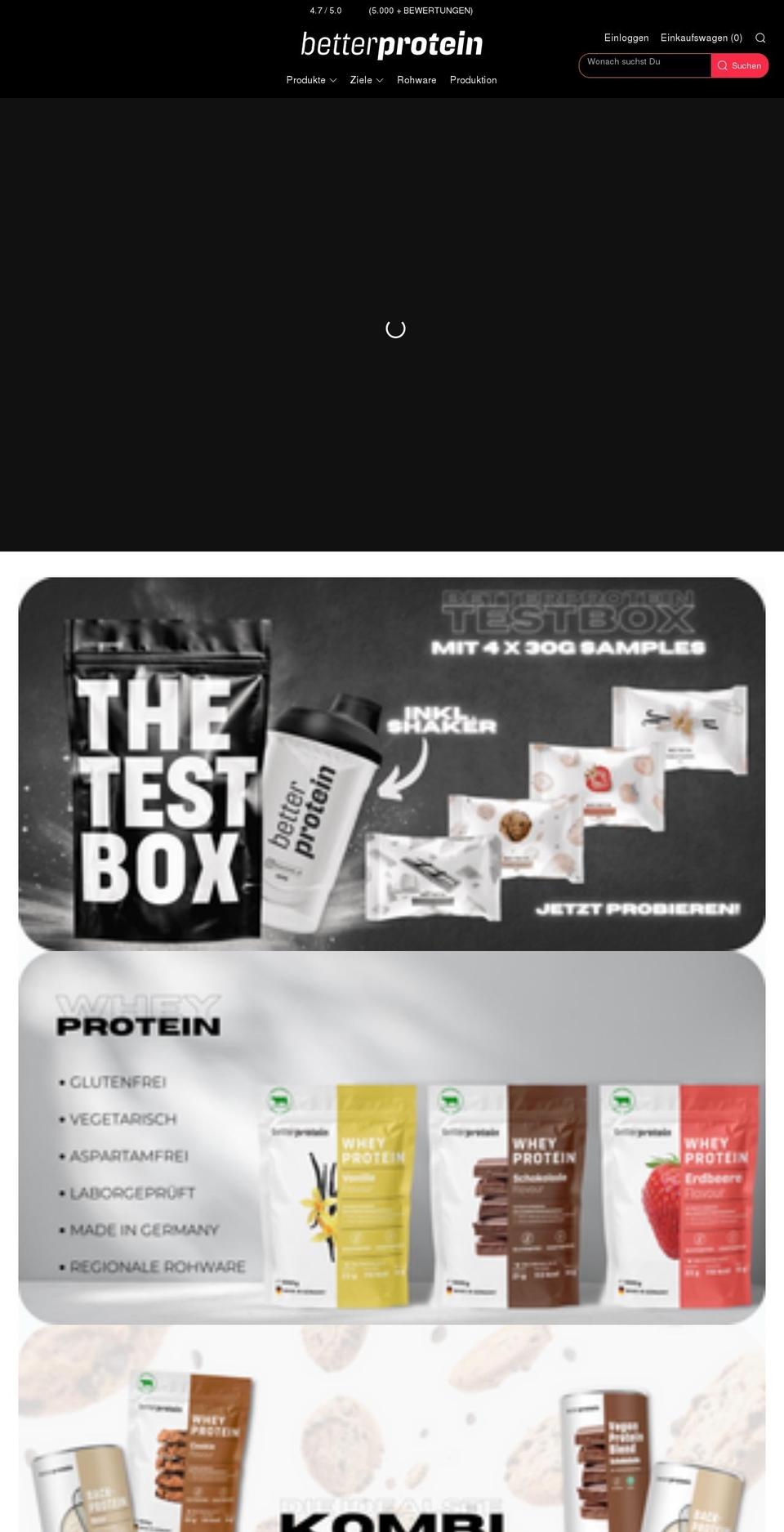 betterprotein.de shopify website screenshot