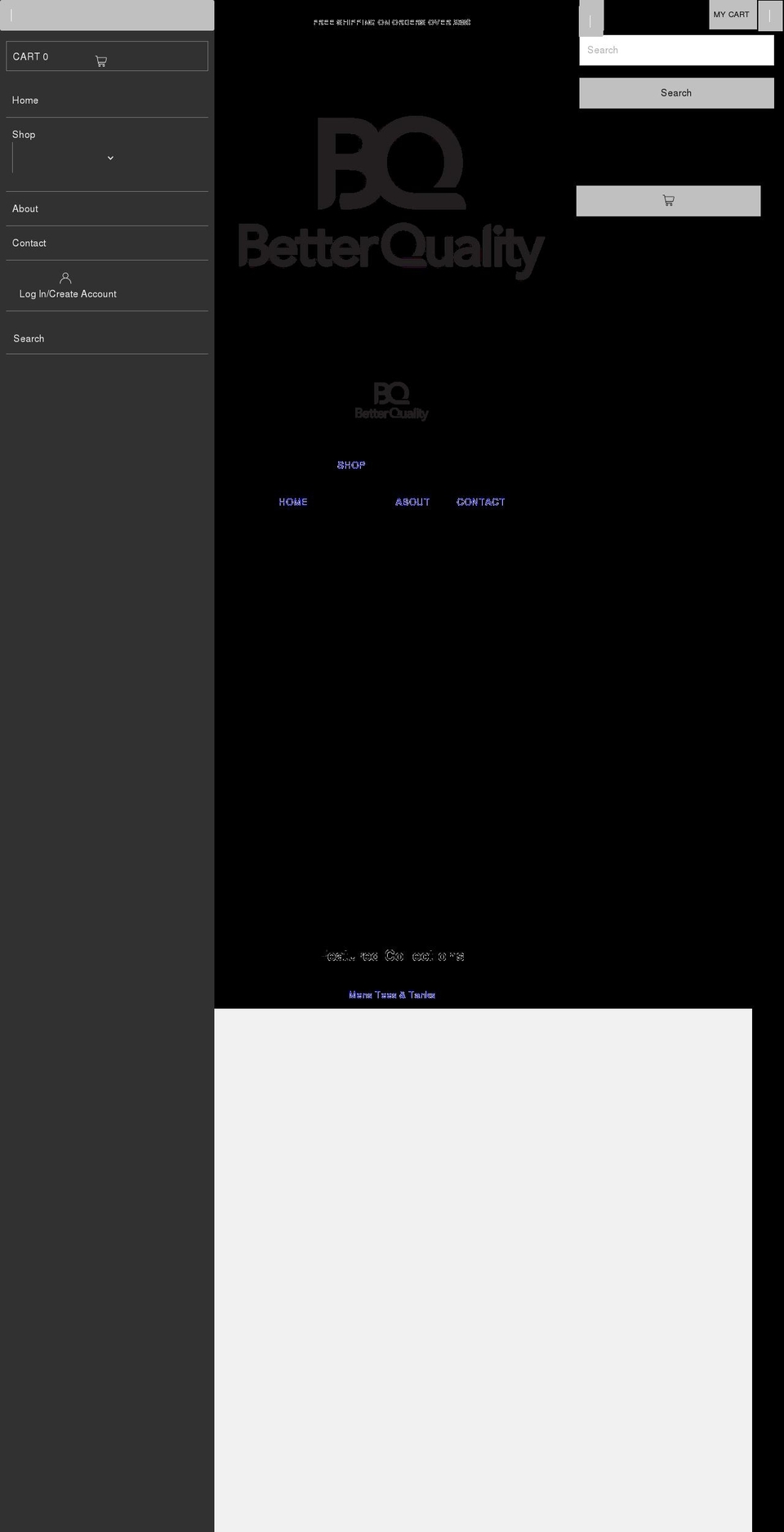 betterqualityblanks.com shopify website screenshot