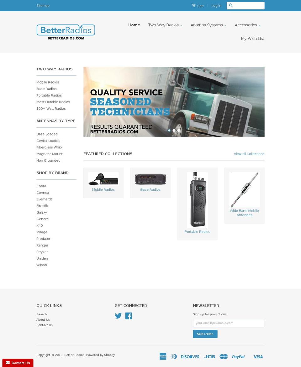 betterradios.com — Shopify storefront screenshot