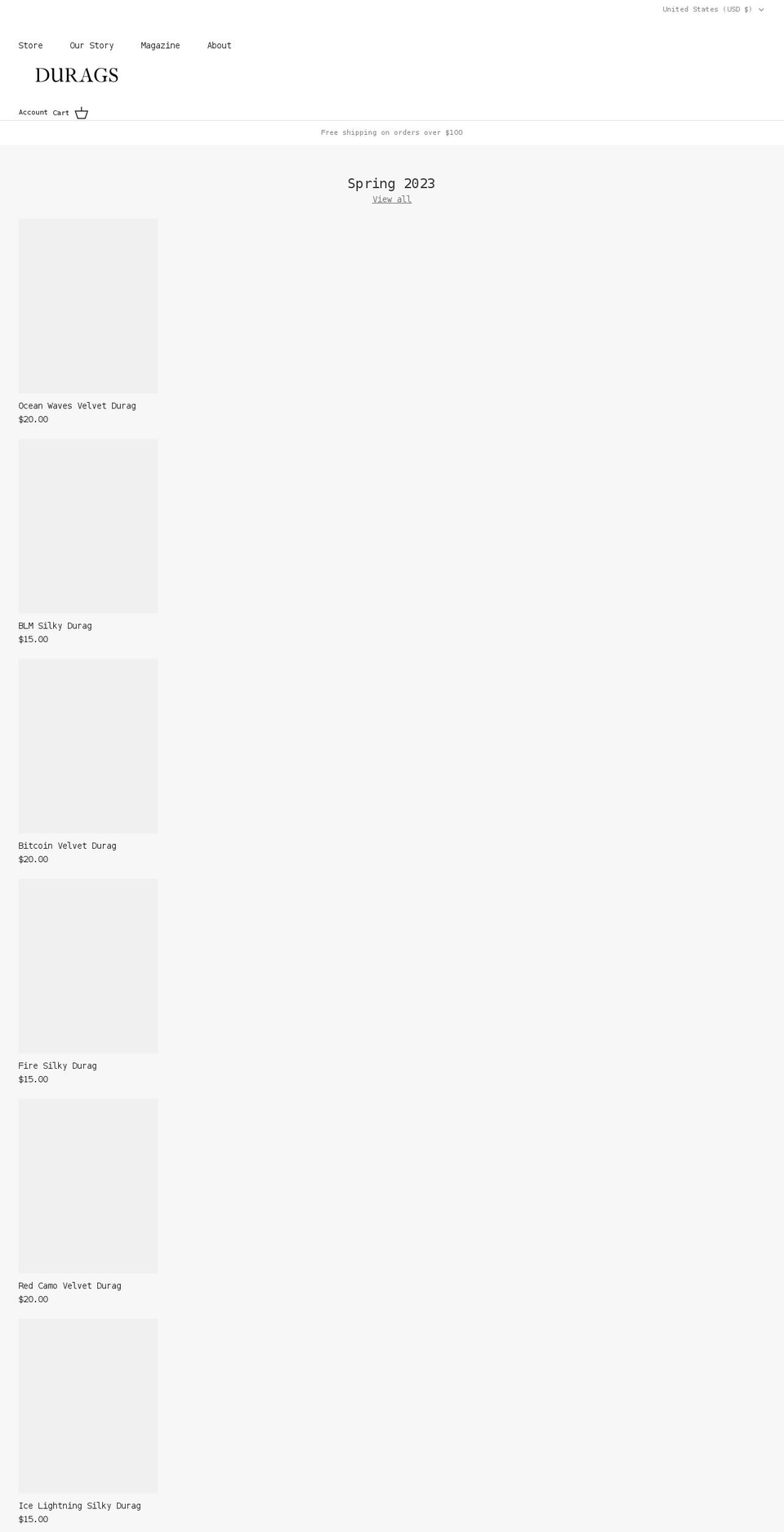 betterspiritsdurags.com shopify website screenshot