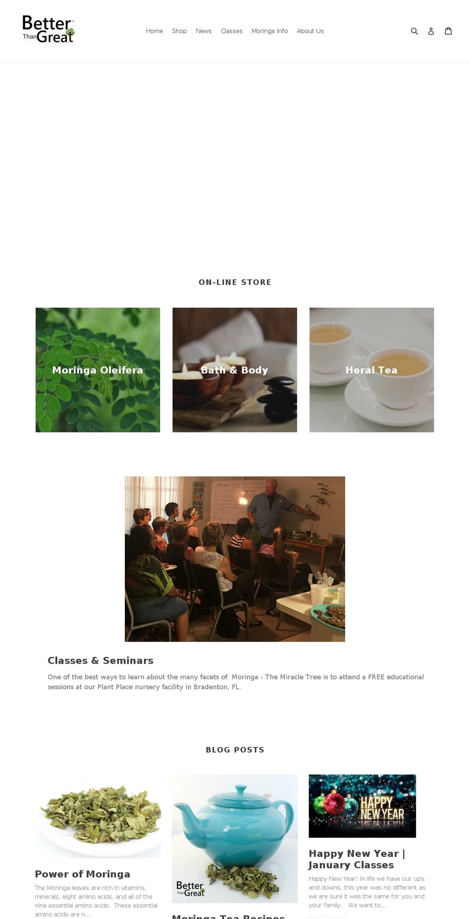 betterthangreat.org shopify website screenshot
