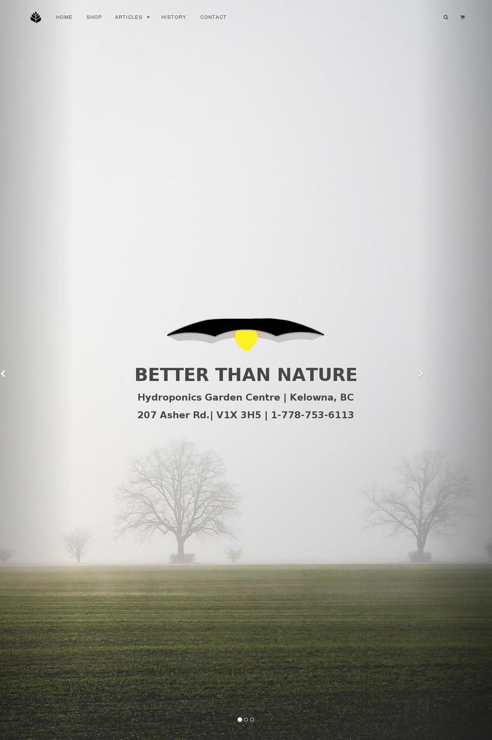 betterthannature.com shopify website screenshot