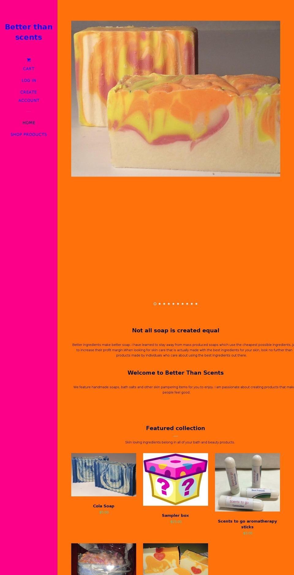betterthanscents.net shopify website screenshot