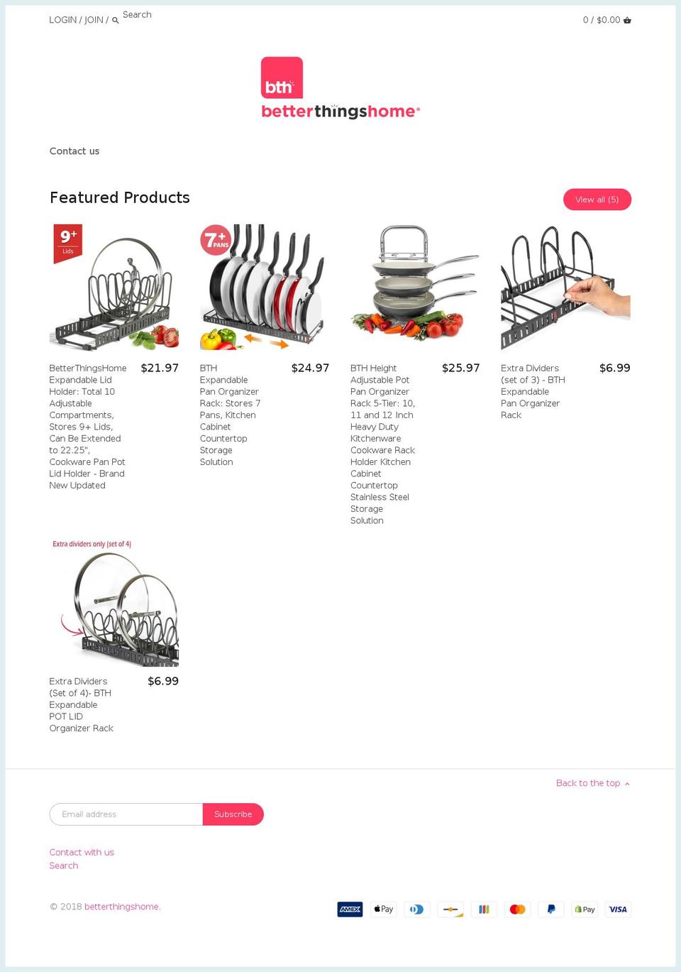 betterthingshome.com — Shopify storefront screenshot
