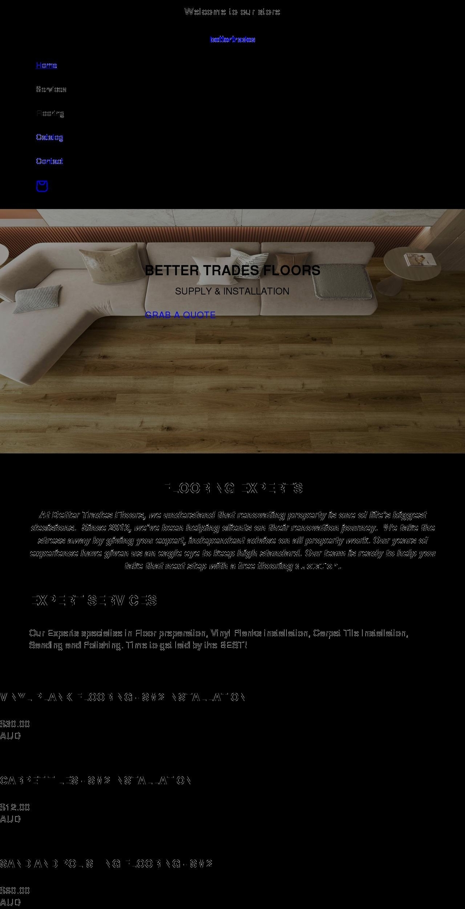 bettertrades.com.au shopify website screenshot