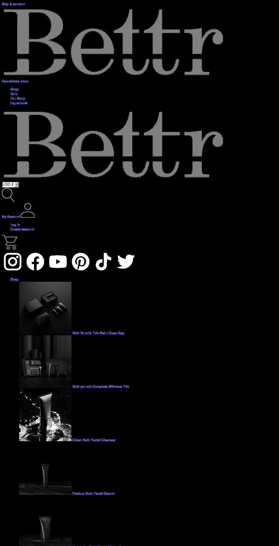 bettr.co shopify website screenshot