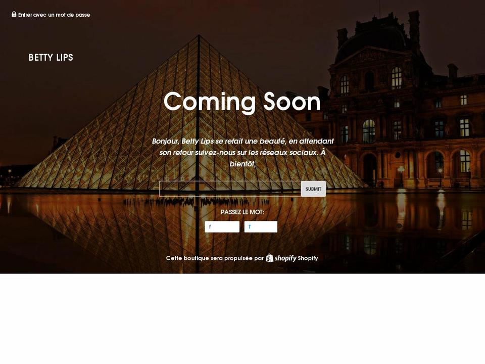 betty-lips.com — Shopify storefront screenshot