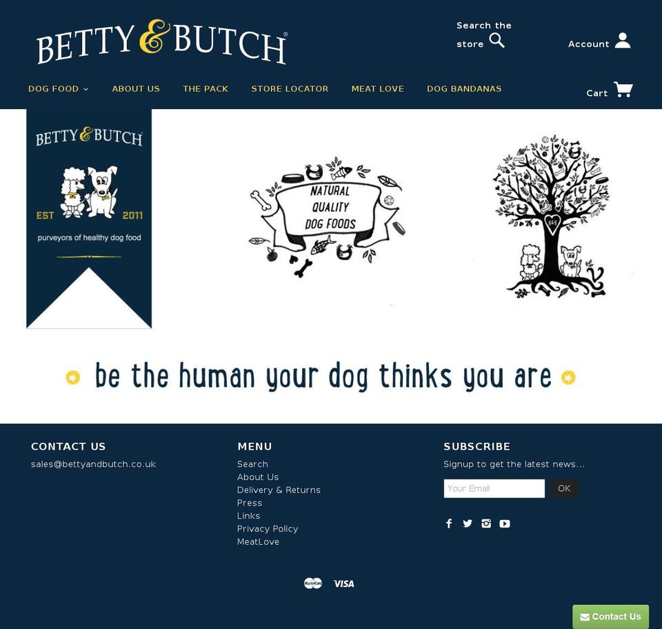 bettyandbutch.net shopify website screenshot