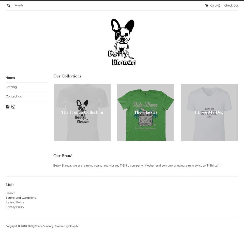 bettyblanca.com — Shopify storefront screenshot