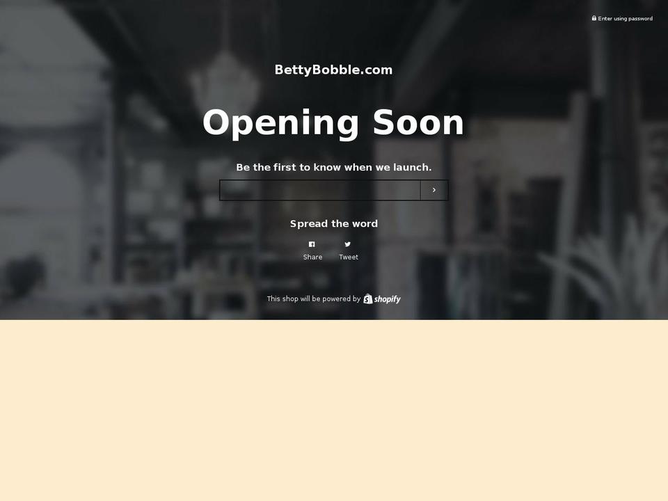 bettybobble.com — Shopify storefront screenshot