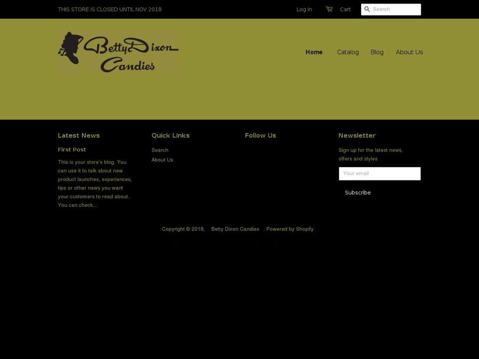 bettydixoncandies.com — Shopify storefront screenshot