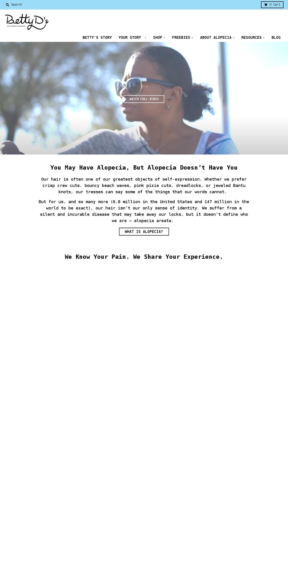 bettyds.com shopify website screenshot